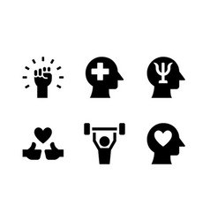 Simple Set Of Mental Health Related Solid Icons