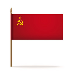 Ussr Flag On A Wooden Pole Icon