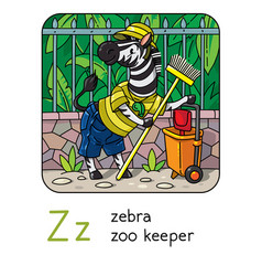 Zebra Zoo Keeper Animals Profession Abc Alphabet Z