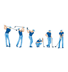 Golf Sports Man Poses On White Background