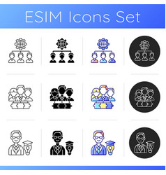 Hierarchical Org Structure Icons Set