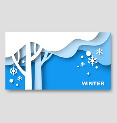 Winter Banner Season Paper Cut 3d Design