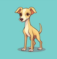 Cute Cartoon Greyhound Dog