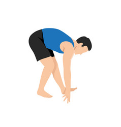 Man Doing Standing Hamstring Stretch Exercise