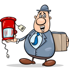 Salesman With Coffee Maker Cartoon