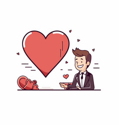 Businessman With A Cup Of Coffee And Heart