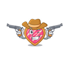 Cookie Heart Cowboy Cartoon Concept Having Guns