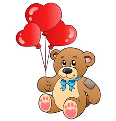 Cute Teddy Bear With Balloons