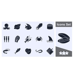 Fish And Seafood Icon Set Symbol Collection Logo