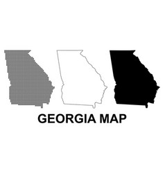 Set Of Georgia Map United States Of America Flat