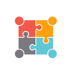 Teamwork Family Logo Four Members Image Royalty Free Vector