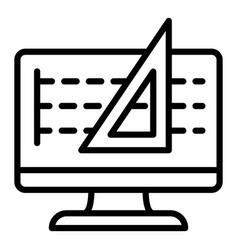 Architect Computer Drawing Icon Outline Style