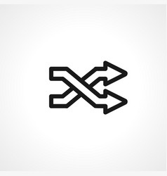 Intertwined Arrows Simple Isolated Web Icon