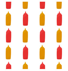 Ketchup Mustard Sauce Tasty Pattern Textile