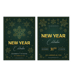 Set Of New Year Celebration Flyers With