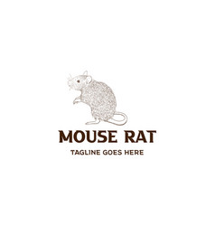 Vintage Hand Drawn Mice Mouse Rat Shrew Logo