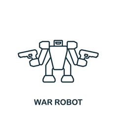 War Robot Icon Monochrome Simple Line Game