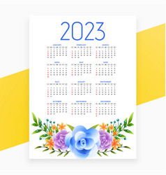 2023 New Year Decorative Calendar Layout