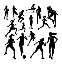 Collection Of Silhouettes Of Women Playing Sports