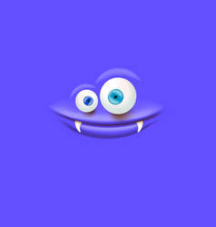 Funny Blue Monster Face With Open Mouth