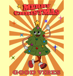 Groovy Hippie Christmas Poster Tree