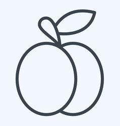 Icon Plum Related To Fruit And Vegetable Line