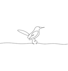 One Continuous Line Drawing Of Cute Hummingbird