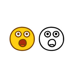 Scared Emoticon In Doodle Style Isolated On White