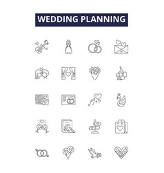 Wedding Planning Line Icons And Signs