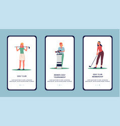 Women Golf Club Or Tournament - App Design Flat