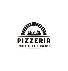 Firewood Brick Oven Pizza Vintage Logo Design