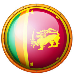 Flag Of Srilanka In Round Frame