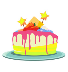 Fruit Cake Desorated With Stars Event Celebration