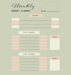 Monthly Budget Planner Finance Template