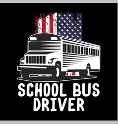 Patriotic School Bus Driver American Flag