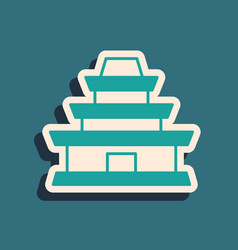 Green Traditional Korean Temple Building Icon