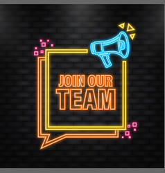 Neon Icon Join Our Team Megaphone Yellow Banner