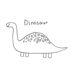 Cute Funny Cartoon Dinosaur Drawing Outline Hand