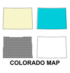 Set Of Colorado Map United States Of America Flat