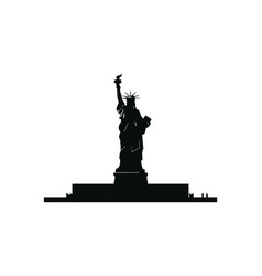 Statue Of Liberty Black Silhouette Isolated