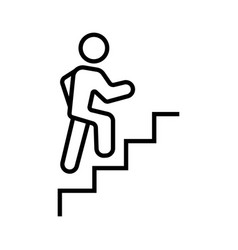 Way To Success Line Icon Person Walking Upstairs