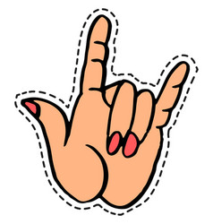 Rock N Roll Sticker Or Icon Horn Gesture