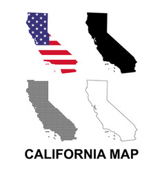 Set Of California Map United States America