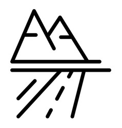 Simplistic Black Line Drawing Of Mountains With