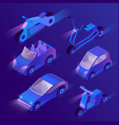 3d Isometric Urban Transportation With Headlights