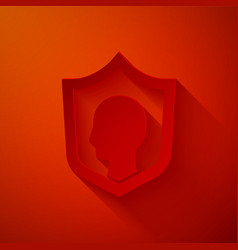 Paper Cut Life Insurance With Shield Icon