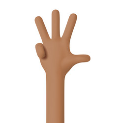 African American Hand Hand Gesture Number Four