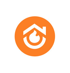 Fire Flame And House Logo Combination Home Fire