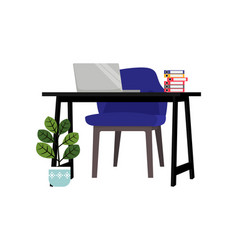 Home Office Desk Workspace With Table Chair Laptop