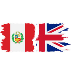 Uk And Peru Grunge Flags Connection